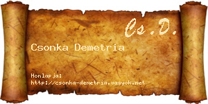 Csonka Demetria névjegykártya